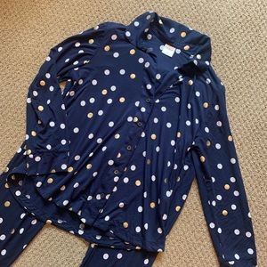 Soma cool nights pajama set in navy with polka dots, size medium.  Never worn.
